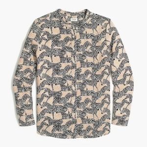 NWOT J. Crew Zebra and Giraffe Print Button Down